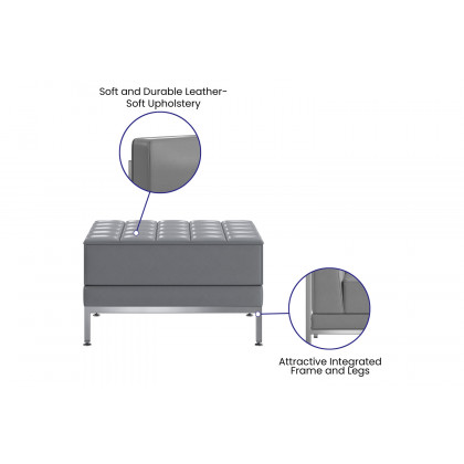 BLNK HERCULES Imagination Series LeatherSoft Ottoman - Gray