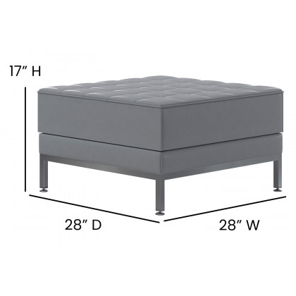 BLNK HERCULES Imagination Series LeatherSoft Ottoman - Gray