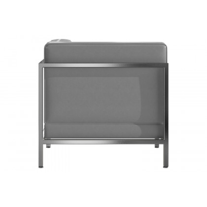 BLNK HERCULES Imagination Series LeatherSoft Contemporary Right Corner Chair with Encasing Frame - Gray