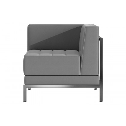 BLNK HERCULES Imagination Series LeatherSoft Contemporary Right Corner Chair with Encasing Frame - Gray