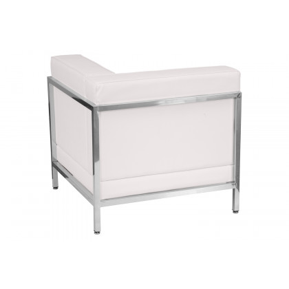 BLNK HERCULES Imagination Series LeatherSoft Contemporary Right Corner Chair with Encasing Frame - Melrose White