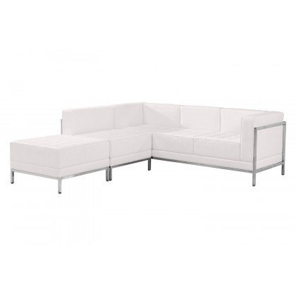BLNK HERCULES Imagination Series LeatherSoft Sectional Configuration 3 Pieces - Melrose White