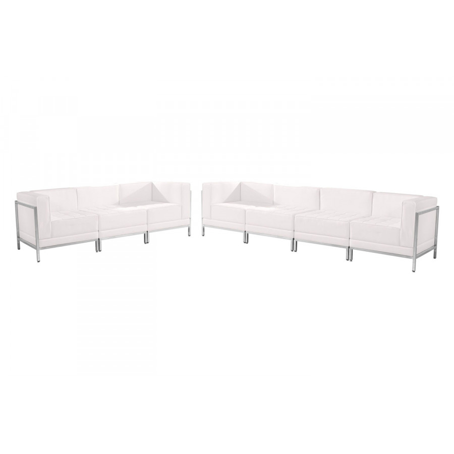 BLNK HERCULES Imagination Series LeatherSoft Sofa Set 5 Pieces - Melrose White