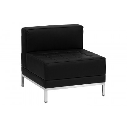 BLNK HERCULES Imagination Series LeatherSoft Sectional and Sofa Set 10 Pieces - Black