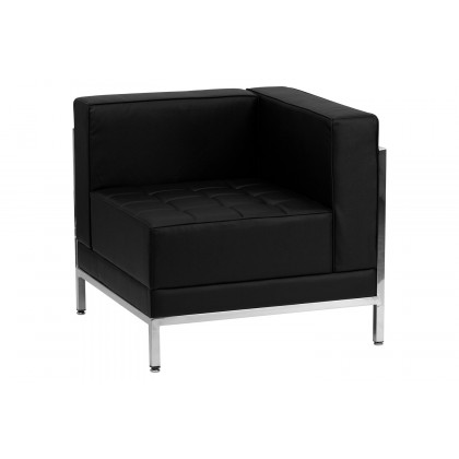 BLNK HERCULES Imagination Series LeatherSoft Sectional and Sofa Set 10 Pieces - Black