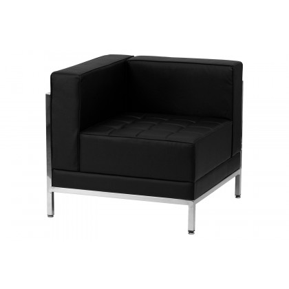 BLNK HERCULES Imagination Series LeatherSoft Sectional and Sofa Set 10 Pieces - Black