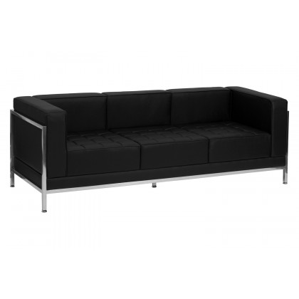 BLNK HERCULES Imagination Series LeatherSoft Sectional and Sofa Set 10 Pieces - Black