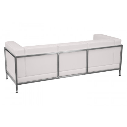 BLNK HERCULES Imagination Series LeatherSoft Contemporary Sofa with Encasing Frame - Melrose White
