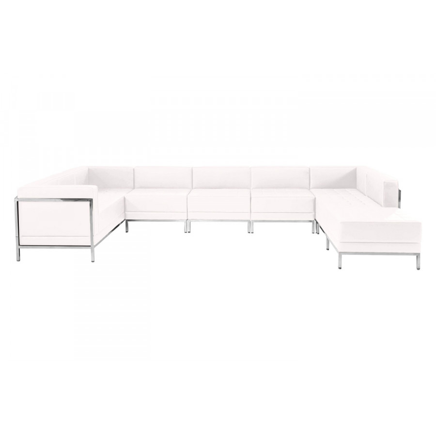 BLNK HERCULES Imagination Series LeatherSoft U-Shape Sectional Configuration 7 Pieces - Melrose White