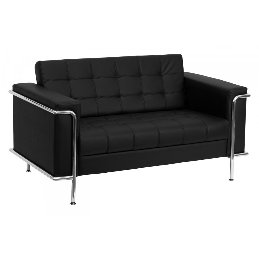 BLNK HERCULES Lesley Series LeatherSoft Contemporary Loveseat with Encasing Frame - Black