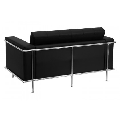 BLNK HERCULES Lesley Series LeatherSoft Contemporary Loveseat with Encasing Frame - Black
