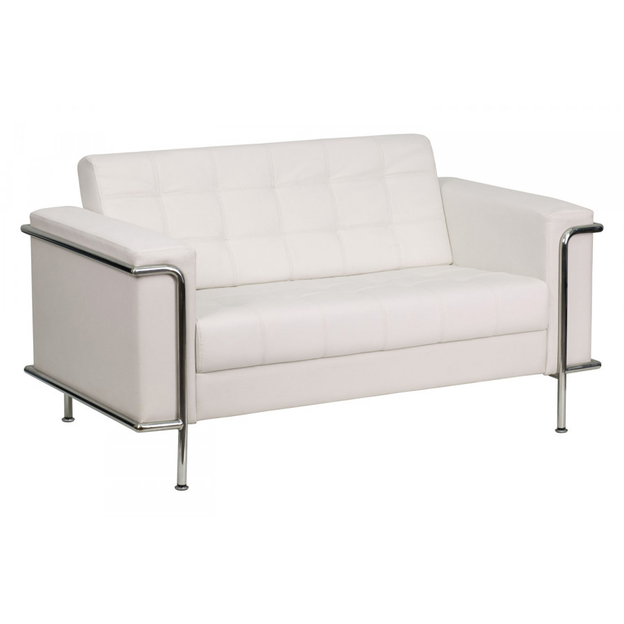 BLNK HERCULES Lesley Series LeatherSoft Contemporary Loveseat with Encasing Frame - Melrose White
