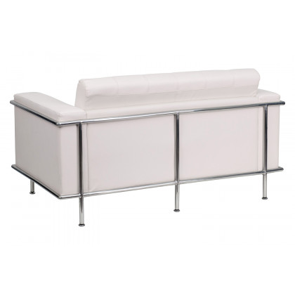 BLNK HERCULES Lesley Series LeatherSoft Contemporary Loveseat with Encasing Frame - Melrose White