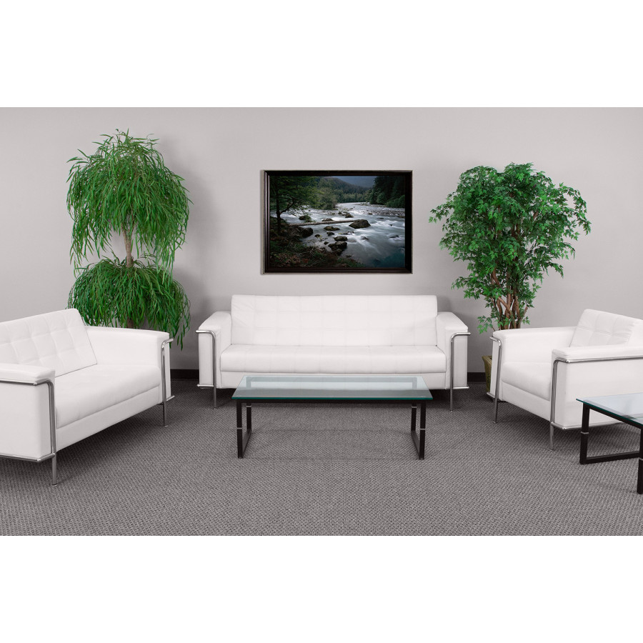 BLNK HERCULES Lesley Series LeatherSoft Reception Set - Melrose White
