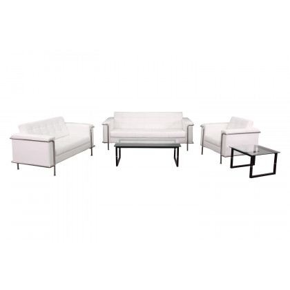 BLNK HERCULES Lesley Series LeatherSoft Reception Set - Melrose White