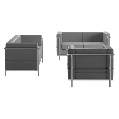 BLNK HERCULES Regal Series LeatherSoft Reception Set - Gray