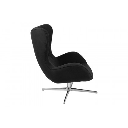 BLNK Rally Fabric Swivel Wing Chair - Black