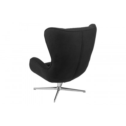 BLNK Rally Fabric Swivel Wing Chair - Black