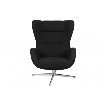 BLNK Rally Fabric Swivel Wing Chair - Black