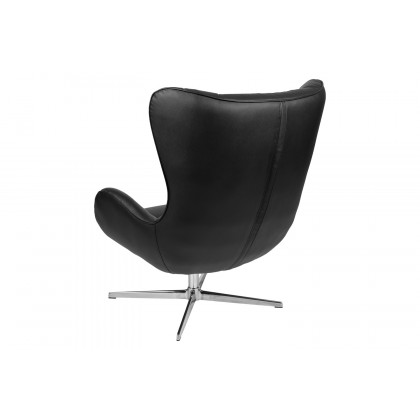 BLNK Rally LeatherSoft Swivel Wing Chair - Black
