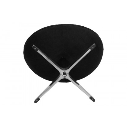 BLNK Rally Fabric Saddle Wing Ottoman - Black