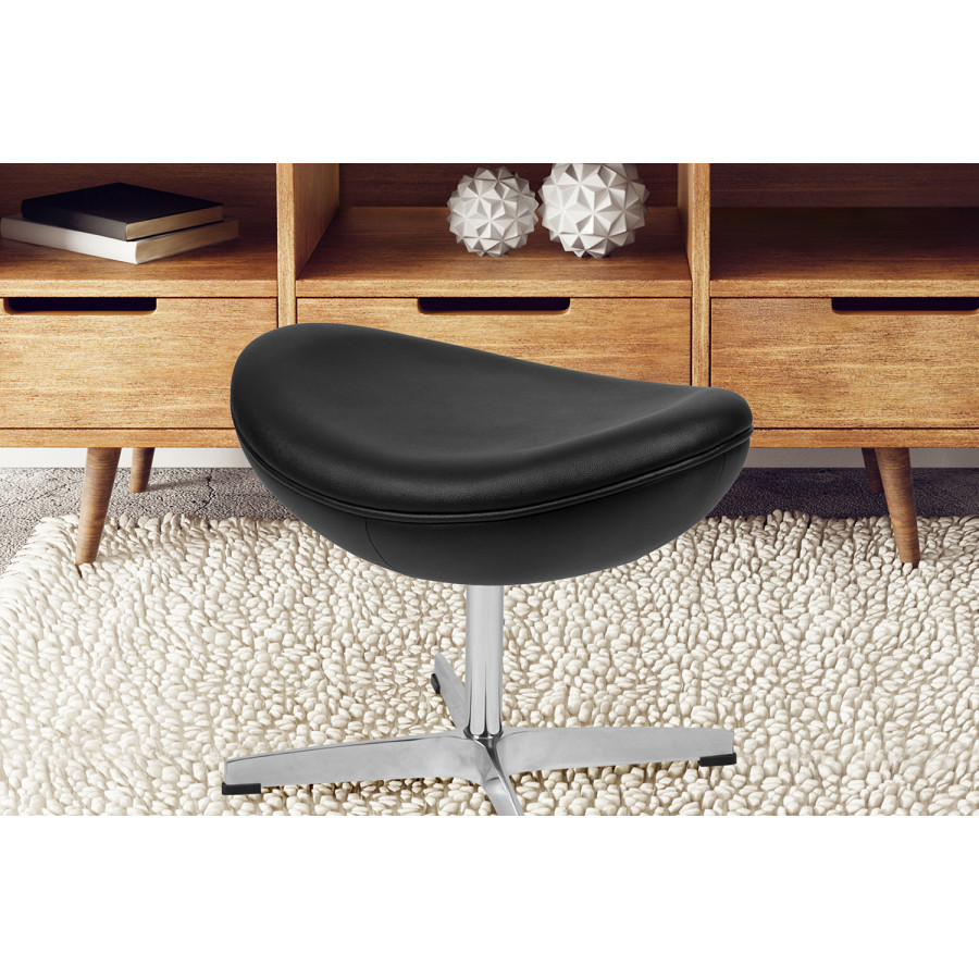 BLNK Rally LeatherSoft Saddle Wing Ottoman - Black