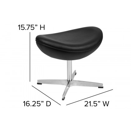 BLNK Rally LeatherSoft Saddle Wing Ottoman - Black