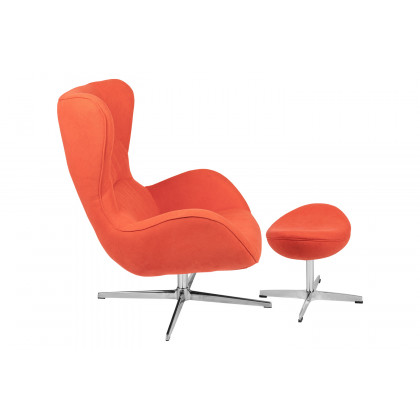 BLNK - Rally Fabric Swivel Wing Chair and Ottoman Set