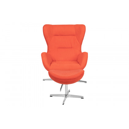 BLNK - Rally Fabric Swivel Wing Chair and Ottoman Set