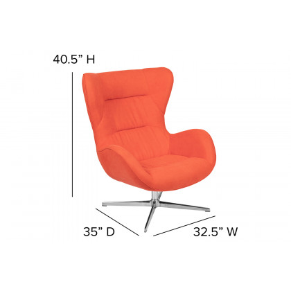 BLNK - Rally Fabric Swivel Wing Chair and Ottoman Set