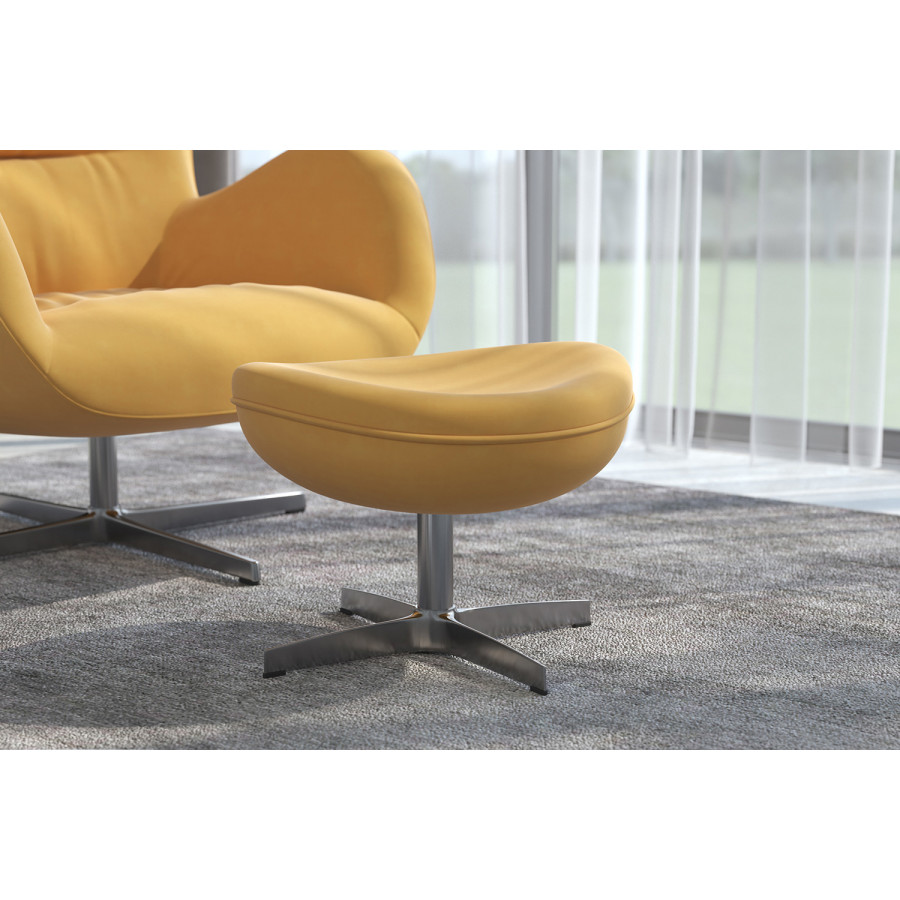 BLNK Rally Fabric Saddle Wing Ottoman - Citron