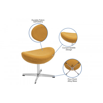 BLNK Rally Fabric Saddle Wing Ottoman - Citron