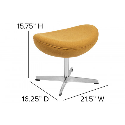 BLNK Rally Fabric Saddle Wing Ottoman - Citron