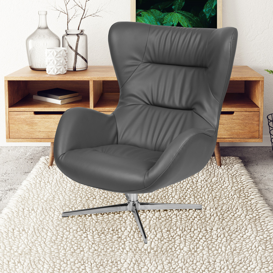 BLNK - Rally LeatherSoft Swivel Wing Chair
