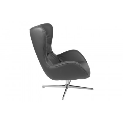 BLNK Rally LeatherSoft Swivel Wing Chair - Gray