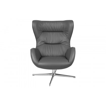 BLNK Rally LeatherSoft Swivel Wing Chair - Gray
