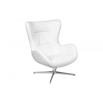 BLNK Rally LeatherSoft Swivel Wing Chair - White
