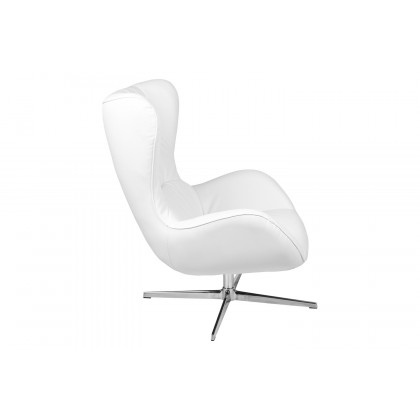 BLNK Rally LeatherSoft Swivel Wing Chair - White