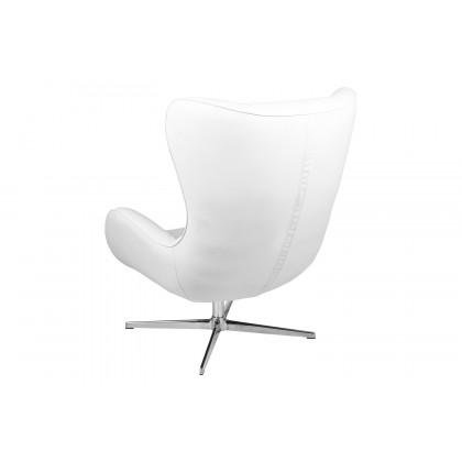 BLNK Rally LeatherSoft Swivel Wing Chair - White