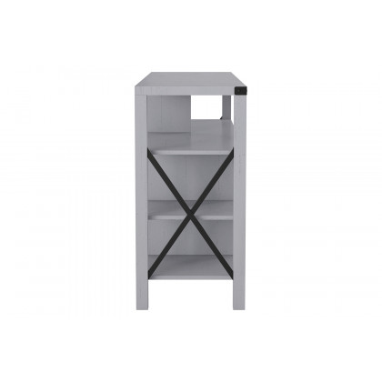 BLNK Wyatt Modern Farmhouse Tall TV Console Cabinet with Storage Cabinets and Shelves for TV's up to 60" - Coastal Gray