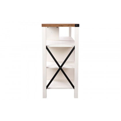 BLNK Wyatt Modern Farmhouse Tall TV Console Cabinet with Storage Cabinets and Shelves for TV's up to 60" - White/Rustic Oak