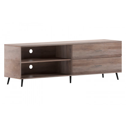 BLNK Nelson Mid Century Modern TV Stand for up to 60" TV's with Adjustable Shelf and Storage Drawers - Walnut