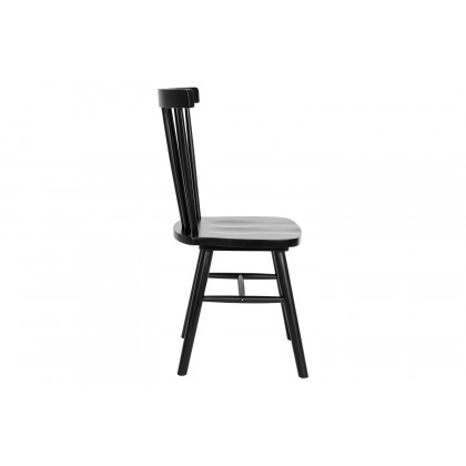 BLNK Ingrid Commercial Windsor Dining Chairs, Solid Wood Armless Spindle Back Restaurant Dining Chairs Set of 2 - Black