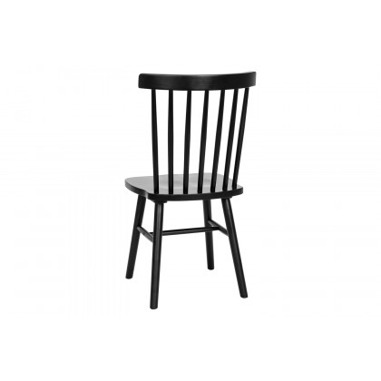 BLNK Ingrid Commercial Windsor Dining Chairs, Solid Wood Armless Spindle Back Restaurant Dining Chairs Set of 2 - Black