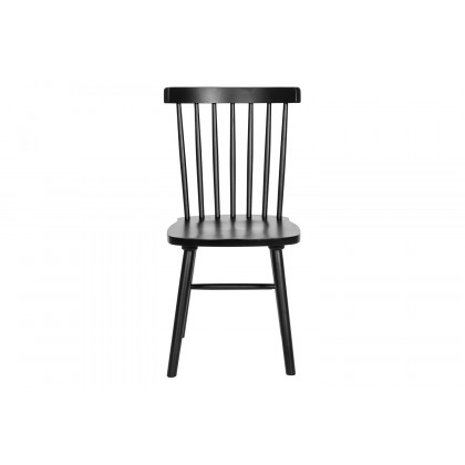 BLNK Ingrid Commercial Windsor Dining Chairs, Solid Wood Armless Spindle Back Restaurant Dining Chairs Set of 2 - Black