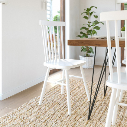 BLNK - Ingrid Commercial Windsor Dining Chairs, Solid Wood Armless Spindle Back Restaurant Dining Chairs Set of 2