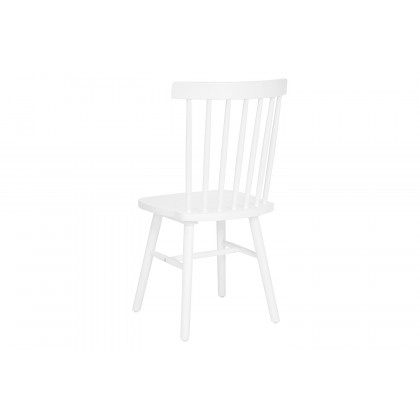 BLNK Ingrid Commercial Windsor Dining Chairs, Solid Wood Armless Spindle Back Restaurant Dining Chairs Set of 2 - White