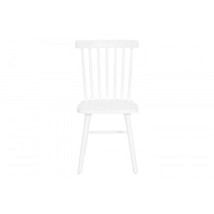 BLNK Ingrid Commercial Windsor Dining Chairs, Solid Wood Armless Spindle Back Restaurant Dining Chairs Set of 2 - White