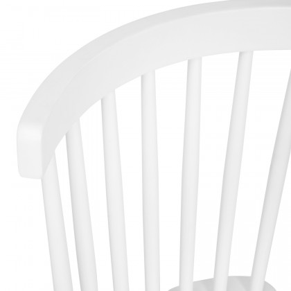 BLNK Ingrid Commercial Windsor Dining Chairs, Solid Wood Armless Spindle Back Restaurant Dining Chairs Set of 2 - White