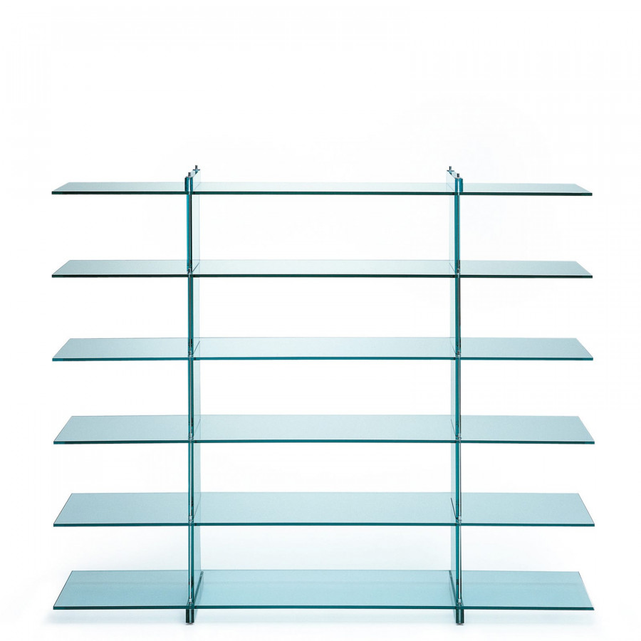 FontanaArte - Teso Bookcase in Transparent, Glass/Metal